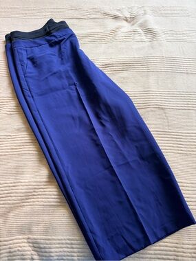 Eloquii Size 24 Cobalt Blue Wide Leg Career Pants Plus Size Trouser Dress Pants